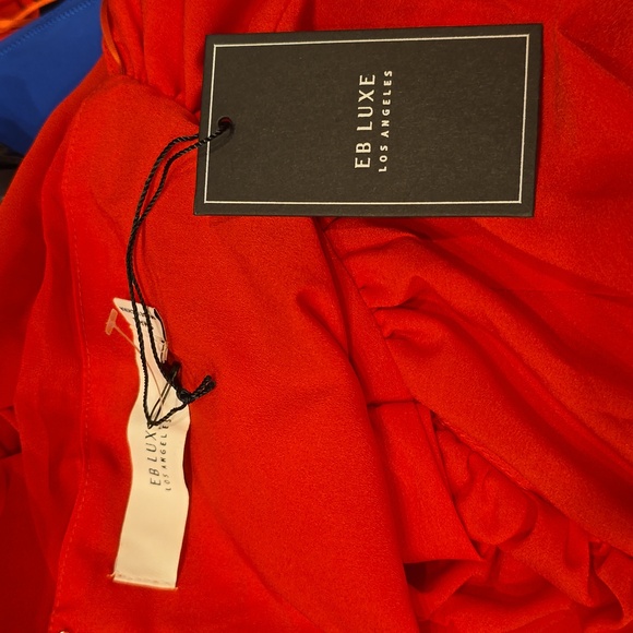 NWT Ophelia Maxi Halter Dress Red small $65 tie cutout, EB LUXE Los Angeles - Picture 7 of 9